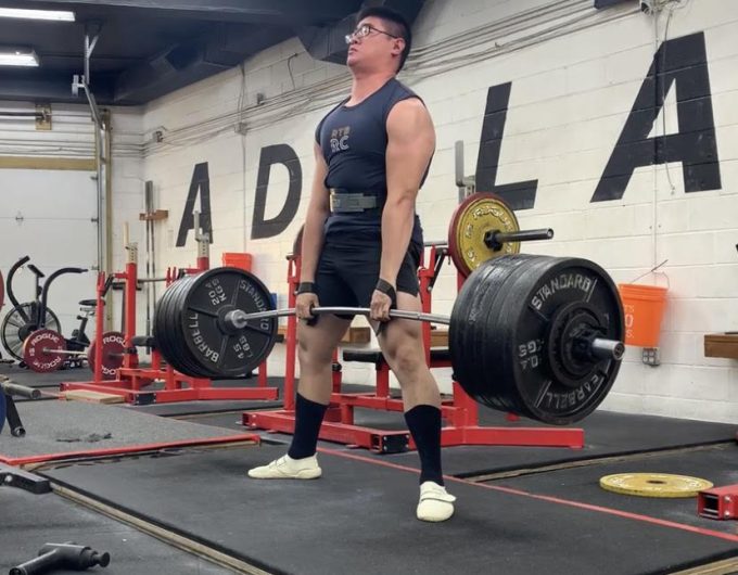 Student Ray Jin deadlifts 700 lbs during training. 
Photo credit: Ray Jin.